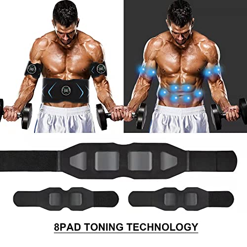 ABS Stimulator Toning Belt,Ab Machine Muscle Toner,Abdominal Training Belt Workout Portable Fitness Equipment Office Home for Abdominal Arm & Leg 10 Modes 39 Intensity Levels No Gel Pads