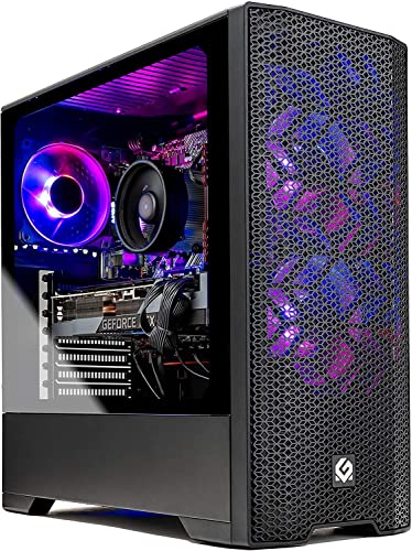 Skytech Blaze 3.0 Black Gaming PC Desktop – AMD Ryzen 5 3600 3.6 GHz, RX 6600XT, 1TB NVME SSD, 16G DDR4 3200, 600W Gold PSU, AC Wi-Fi, Windows 10 Home 64-bit