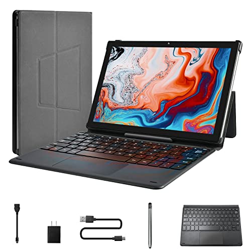 Tablet with Keyboard, 2 in 1 Android 10 Tablet 10 inch, 4G Tablet with Sim Card Slot, Octa-Core Processor, 4 GB RAM, 64GB ROM,Support Dual Sim Card, WiFi, 5000mAh, Bluetooth, GPS, OTG, 1280x800 HD IPS