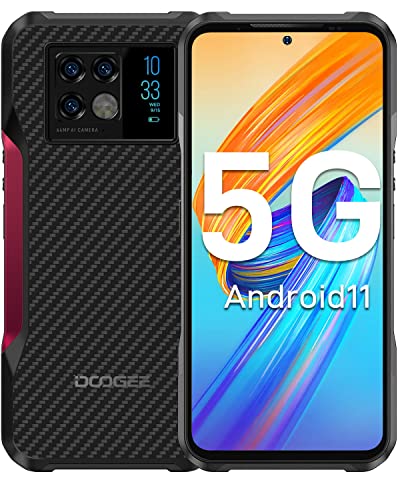 5G Rugged Smartphone DOOGEE V20 (2022) 8GB+256GB 6.43'' AMOLED DotDisplay 64MP+20MP Night Vision Camera Unlocked Cell Phone Android 11 33W Fast Charge 6000mAh Dual SIM IP68 Waterproof Smartphone NFC