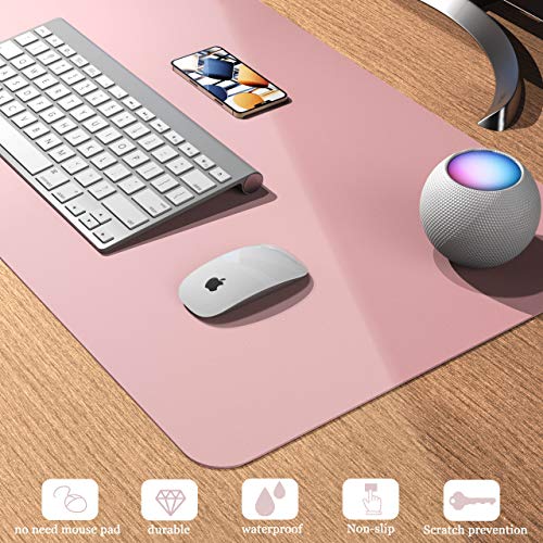 Writing Desk Pad Protector, YSAGi Anti-Slip Thin Mousepad for Computers,Office Desk Accessories Laptop Waterproof Desk Protector for Office Decor and Home (Pink, 35.4" x 17")