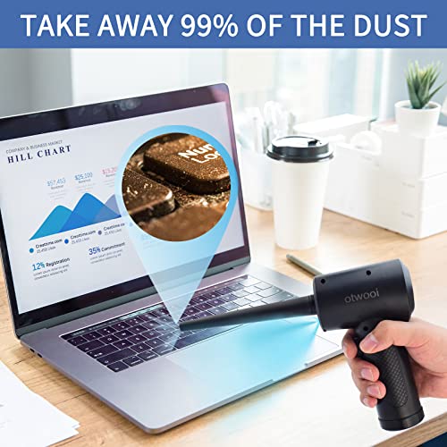 Cordless Air Duster, Electric Air Duster, 3 Gear Speed 51000RPM, Compressed Air Duster with 5 Nozzles&Led Light 6000mAh Rechargeable Battery Noise ≤90DB, Air Duster Computer Keyboard Cleaning.