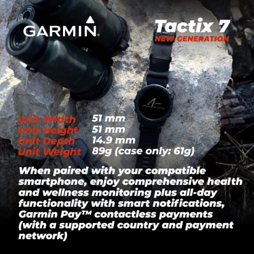 Garmin tactix 7 GPS Tactical Smartwatch with Wearable4U Bundle (tactix 7 Standard, Black Earbuds)