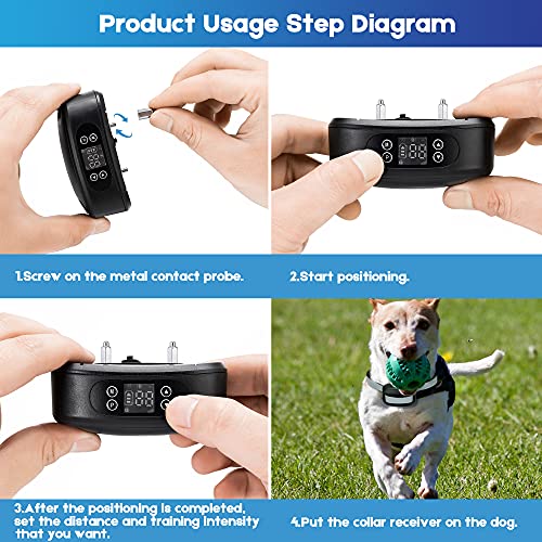 WIEZ GPS Wireless Dog Fence, Electric Dog Fence with GPS, Range 100-3300 ft, Adjustable Warning Strength, Rechargeable, Pet Containment System, Suitable for All Medium and Large Dogs(2 Collars)
