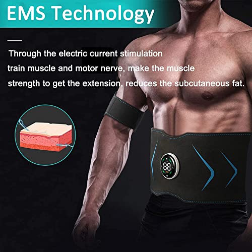 ABS Stimulator Toning Belt,Ab Machine Muscle Toner,Abdominal Training Belt Workout Portable Fitness Equipment Office Home for Abdominal Arm & Leg 10 Modes 39 Intensity Levels No Gel Pads