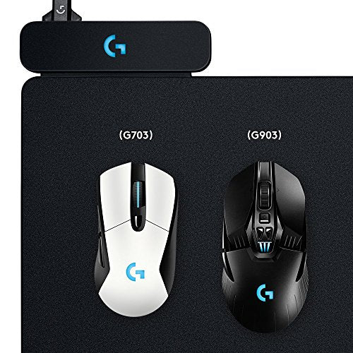 Logitech G Powerplay Wireless Charging System for G502 Lightspeed, G703, G903 Lightspeed and PRO Wireless Gaming Mice, Cloth or Hard Gaming Mouse Pad - Black