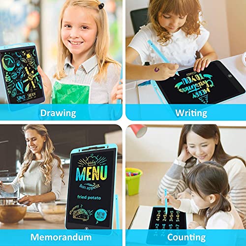 LCD Writing Tablet, 12 Inch Toddler Doodle Board,Colorful Drawing Tablet, Erasable Reusable Electronic Painting Pads, Educational and Learning Kids Toy for 3-7 Year Old Boys and Girls (Black)