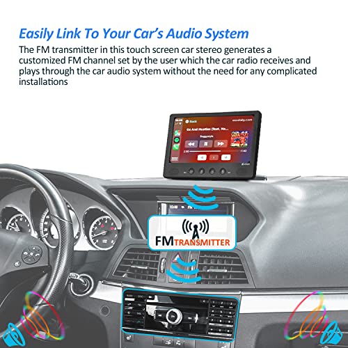 Car Stereo with Bluetooth - Corehan 7" IPS Touch Screen on Dash Multimedia Player with Backup Camera Compatible with Wireless Apple CarPlay & Android Auto Bluetooth Mirror Link Voice Control