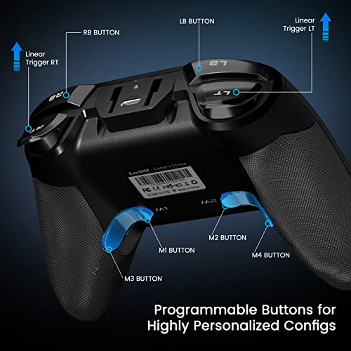 EasySMX Wireless Gaming Controller for Windows PC/Steam/Steam Deck/PS3/Android TV BOX, Dual Vibration Plug and Play Gamepad Joystick with 4 Customized Buttons, Battery Up to 14 Hours, Work for Nintendo Switch