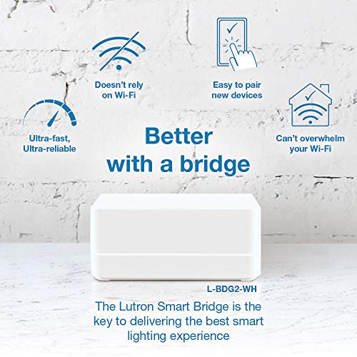 Lutron Caséta Deluxe Smart Dimmer Switch (2 Count) Kit with Caséta Smart Hub | Works with Alexa, Apple HomeKit, Ring, Google Assistant | P-BDG-PKG2W-A | White