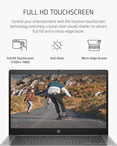 HP Chromebook 14b Laptop, AMD Athlon Silver 3050C Mobile Processor, 4 GB RAM, 64 GB eMMC Storage, 14-inch Full HD IPS Touchscreen, Google Chrome OS, Audio by B&O, Privacy Camera (14b-na0010nr, 2021)