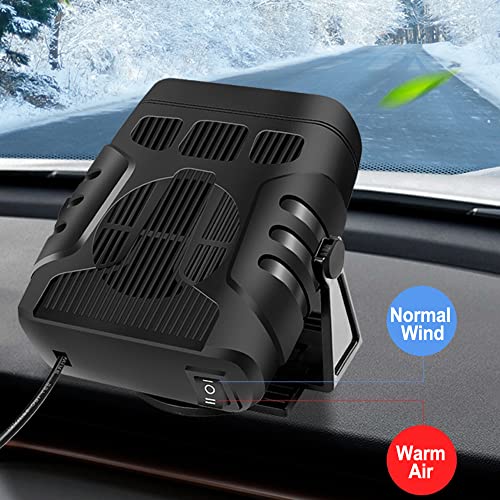 Car Heater Defroster, 2 in 1 Auto Car Windshield Heater Cooling Fan Plug into Cigarette Lighter 12V 120W Auto Defogger 360° Rotatable Fast Heating Quickly Defrost