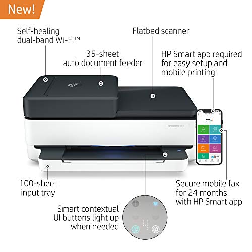 HP Envy Pro 6475 Wireless All-in-One Printer, Includes 2 Years of Ink Delivered, Mobile Print, Scan & Copy, Compatible with Alexa (8QQ86A)