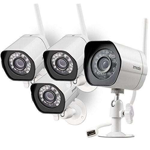 Zmodo HD Wireless Night Vision Home Video Security Camera System 2 Outdoor + 2 Indoor DIY Kit