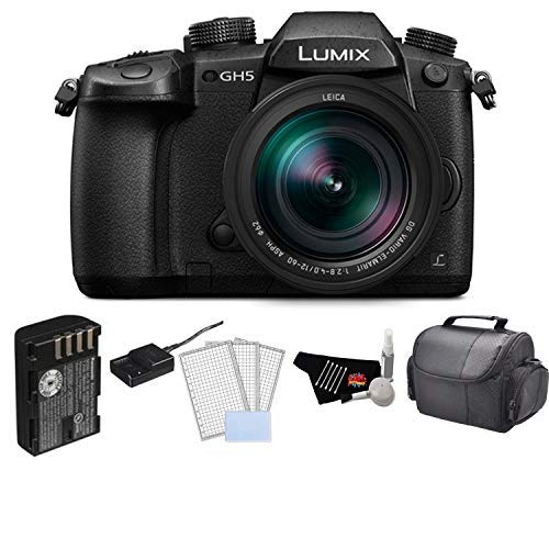 Panasonic Lumix DC-GH5 Mirrorless Micro Four Thirds Digital Camera with 12-60mm Lens Bundle with with LCD Screen Protectors and More5