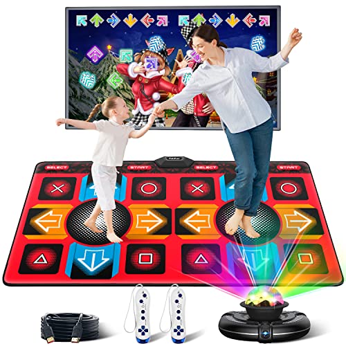 FanFun Dance Mat Game for TV - HDMI Musical Electronic Dance Mat with Wireless Handle, HD Camera Game for Kids and Adults, Double User Yoga Dance Step Pad with Party Light, Toys Gifts for Girls & Boys