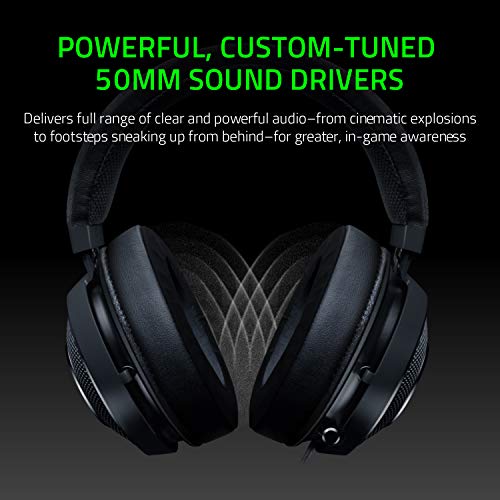 Razer Kraken Tournament Edition THX 7.1 Surround Sound Gaming Headset: Retractable Noise Cancelling Mic - USB DAC -  For PC, PS4, PS5, Nintendo Switch, Xbox One, Xbox Series X & S, Mobile – Black