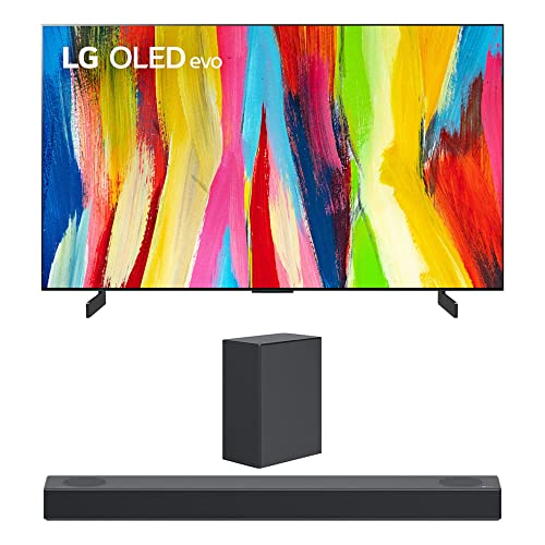 LG OLED48C2PUA 48 Inch HDR 4K Smart OLED Evo TV (2022) Bundle with LG S75Q 3.1.2 ch High Res Audio Sound Bar with Dolby Atmos