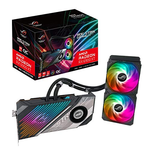 ASUS ROG Strix LC AMD Radeon™ RX 6900 XT OC Edition Gaming Graphics Card (PCIe 4.0, 16GB GDDR6, HDMI 2.1, DisplayPort 1.4a, Full-Coverage Cold Plate, 240mm Radiator, 600mm tubing, GPU Tweak II)