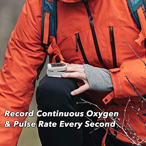 EMAY Sleep Oxygen Monitor with App for iPhone & Android | Track Overnight & Continuous Blood Oxygen Saturation Level & Heart Rate with Professional Report | Memory Stores Data Up to 40 Hours