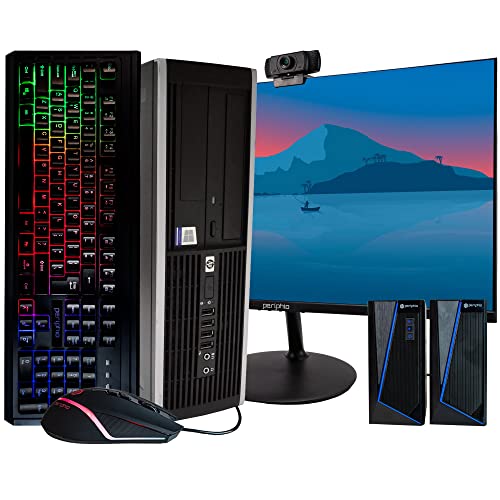 HP EliteDesk 8200 Business Desktop PC - Intel i7, 16GB Ram, 500GB SSD, Windows 10 Pro 64bit, New 24 Monitor, RGB Productivity Bundle (Renewed)