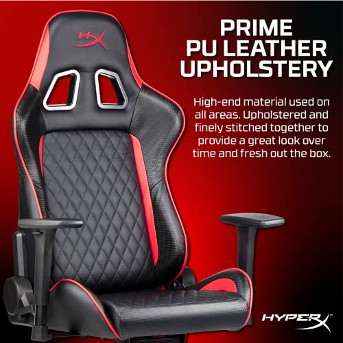 HyperX Blast Gaming Chair - Ergonomic Gaming Chair, Leather Upholstery Video Game Chair - Red Black PC Racing Tilt Gaslift Foam Armrests Office Secret Hyper X Chair Lab