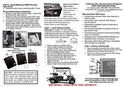 TecScan LiTESeasy Deluxe Golf Cart Remote Control Lights & All Signals Kit