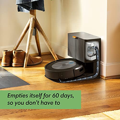 iRobot Roomba j7+ (7550) Self-Emptying Robot Vacuum with Free Echo Dot (3rd Gen) – Identifies and avoids Obstacles Like pet Waste & Cords, Empties Itself for 60 Days, Smart Mapping