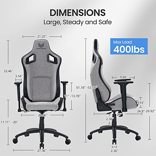 VICTORAGE V03-96-FEA-1 Gaming Chairs, Grey