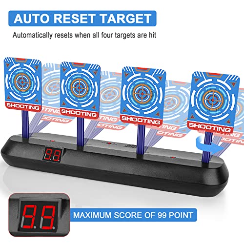 Electronic Shooting Target, Scoring Auto Reset Digital Targets for Nerf Guns Toys Shooting Target with Removable Bracket Targets for Nerf Gun Christmas Birthday Gifts or for Kids-Boys Girls