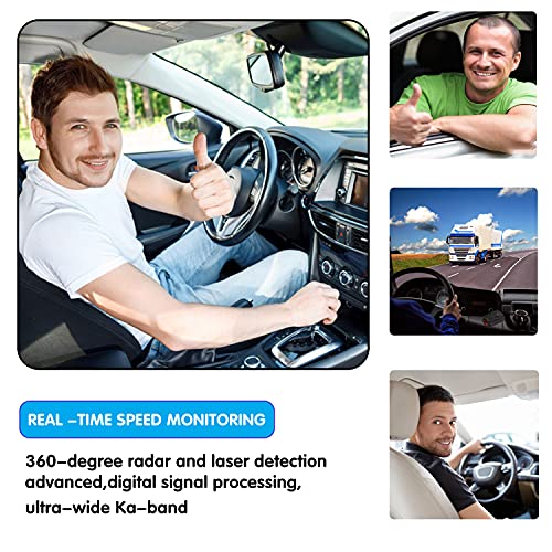 Newly Radar Detector for Cars, with Voice Prompt Speed, Vehicle Speed Alarm System,LED Display,City/Highway Mode,Auto 360 Degree Detection for Cars (Blue)