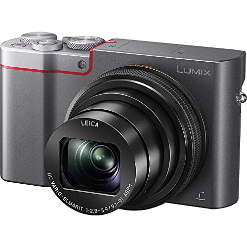 Panasonic Lumix DMC-ZS100 Digital Camera (Silver) (DMC-ZS100S) - Bundle - with 256GB Memory Card + LED Video Light + DMW-BLE9 Battery + Soft Bag + 12 Inch Flexible Tripod + Cleaning Set