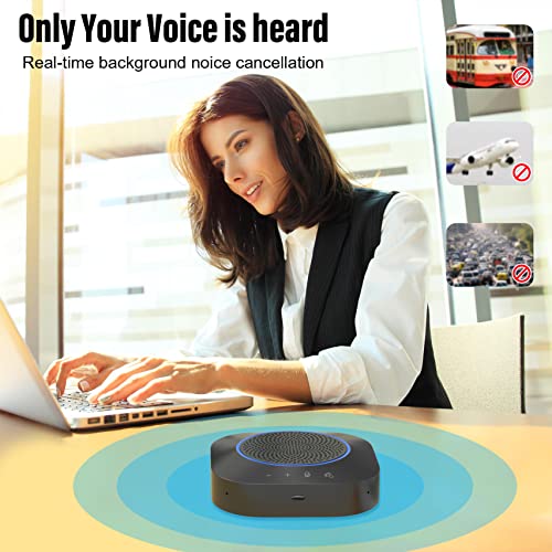 Bluetooth Speakerphone, ANSTEN Conference Speaker with Mics, 360°Enhanced Voice Pickup, Bluetooth 5.1, USB C, Conference Microphone for Home Office
