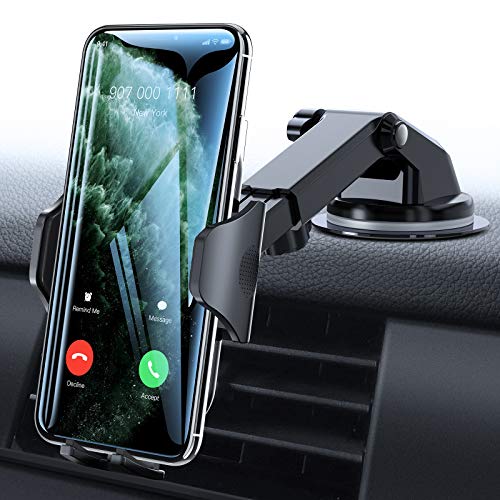 VICSEED Phone Mount for Car,[𝟭𝟵𝟰°𝙁 𝙃𝙞𝙜𝙝 𝙏𝙀𝙈𝙋 Resistance Suction Cup]Long Arm Car Phone Holder Mount Dashboard Windshield Air Vent Clip Universal Cell Phone Holder Car For All Mobile Phones