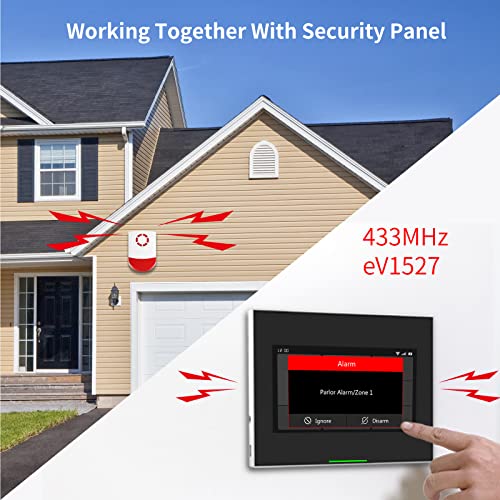 staniot 5-Piece Home Security System with staniot Outdoor Siren, 6 pcs Wireless Alarm System Kit