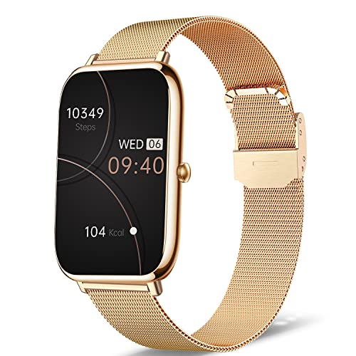 DoSmarter Fitness Tracker for Women, Heart Rate Blood Pressure Monitor Activity Tracker, Waterproof Smart Watch with Pedometer Sleep Monitor, Fitness Watch for Android and iOS Phones,Gold