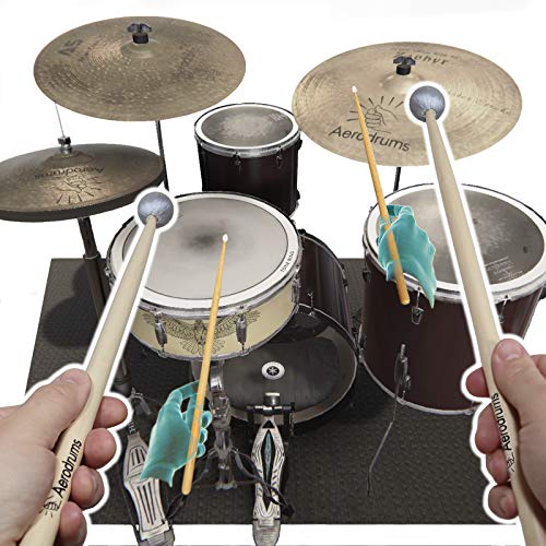 Aerodrums Portable Electronic Drum Set - Air Drum Sticks & Pedals - Practice Drum Accessory more Quiet than Pads - Full Midi Electric Drum Kit that fits a Small Tabletop or Bag - Adult Drummer Gift