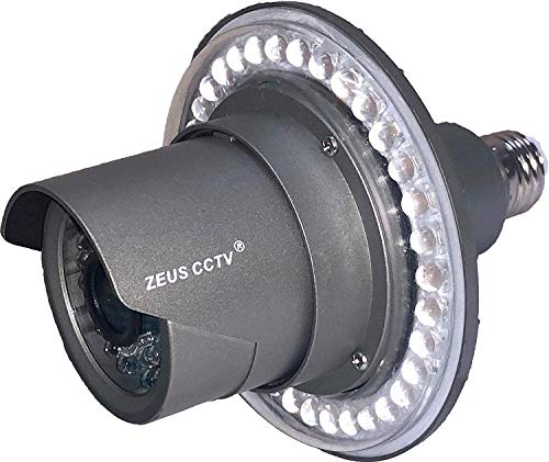 Zeus CCTV 4G LTE Cellular Floodlight Camera Home Security System Wireless Outdoor Waterproof Wi-Fi Remote Control Camera Night Vision 1080p E26 LED Floodlight Cam (4G LTE, 16GB, Single Camera Model)