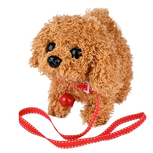 WorWoder Plush Teddy Toy Puppy Electronic Interactive Pet Dog - Walking, Barking, Tail Wagging, Stretching Companion Animal for Kids Children (Teddy Dog)