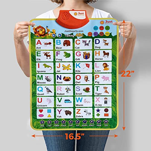 Just Smarty Interactive Alphabet Wall Chart, Learning & Education Toy with Activities & Games for Kids Ages 3-5, Toddler Letter Learning Board, Developmental Speech Therapy Toy for Preschool Kids