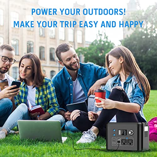Portable Power Station 350W, Powkey 260Wh/70,000mAh Backup Lithium Battery, 110V Pure Sine Wave Power Bank with 2 AC Outlets, Portable Solar Generator for Outdoors Camping Travel Hunting Emergency