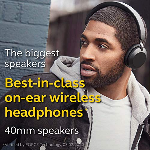 Jabra Elite 45h, Titanium Black – On-Ear Wireless Headphones with Up to 50 Hours of Battery Life, Superior Sound with Advanced 40mm Speakers – Compact, Foldable & Lightweight Design