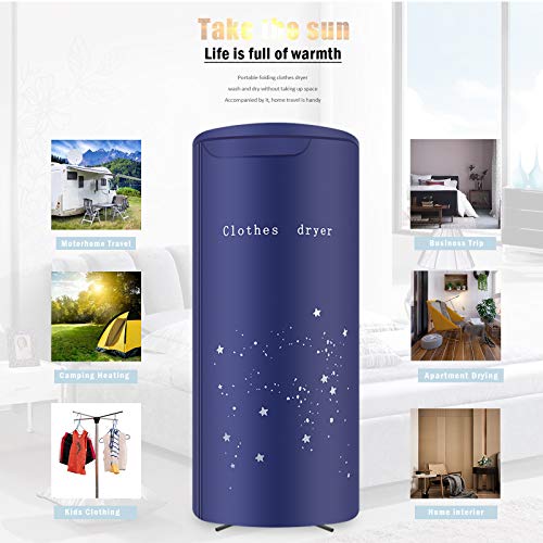 Clothes Dryer Portable Travel Mini 900W dryer machine,Portable dryer for apartments,Nekithia New Generation Electric Clothes Drying