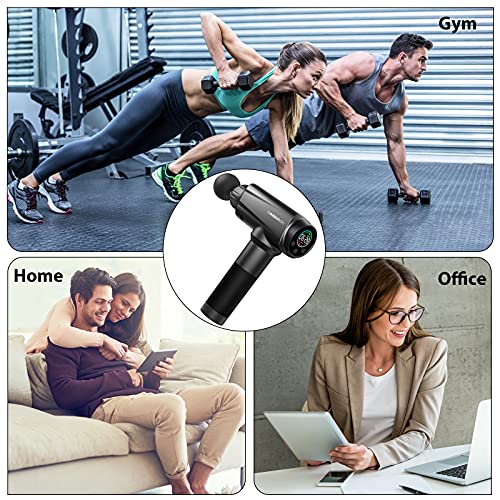 Muscle Massage Gun, Percussion Massage Gun Deep Tissue Massager for Athletes with 10 Massage Heads (EM31)