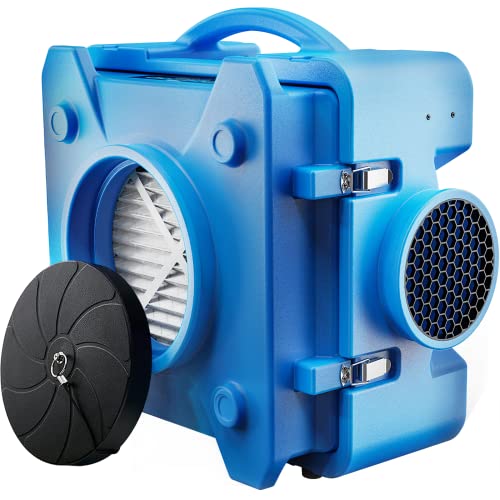 CADPXS 550CFM Air Scrubbers with 3 Stage Filtration System & MEVR-10 Filter, Commercial Air Scrubber for Damage Restoration, Stackable Negative Machine with Daisy-Chain GFCI Duplex, Blue