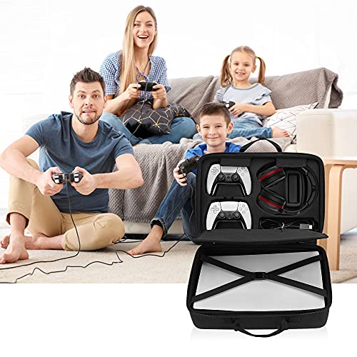 Qiteyz EVA Carrying Case Compatible with Playstation 5 and PS5 Digital Edition，Playstation Controller, PS5 Games, Gaming Headset, and Gaming Accessories