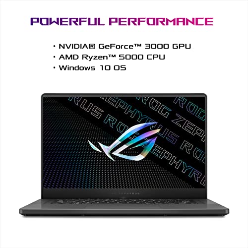 ROG Zephyrus G15 Ultra Slim Gaming Laptop, 15.6” 165Hz QHD Display, GeForce RTX 3080, AMD Ryzen 9 5900HS, 16GB DDR4, 1TB PCIe NVMe SSD, Wi-Fi 6, Windows 10, Eclipse Gray, GA503QS-BS96Q