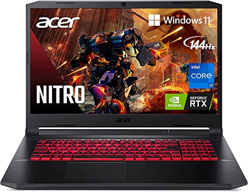 Acer Nitro 5 17.3" FHD IPS 144Hz Display Gaming Laptop | Intel Core i7-11800H | NVIDIA GeForce RTX 3050Ti | 16GB RAM | 1TB SSD | RGB Backlit Keyboard | Windows 11 | with HDMI Cable Bundle