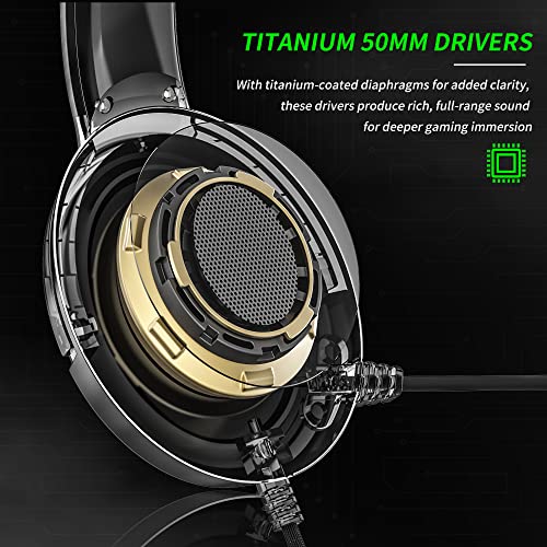 BINNUNE Gaming Headset with Mic for Xbox Series X|S Xbox One PS4 PS5 PC Switch, Wired Stereo Gamer Headphones with Microphone Xbox 1 Playstation 4|5