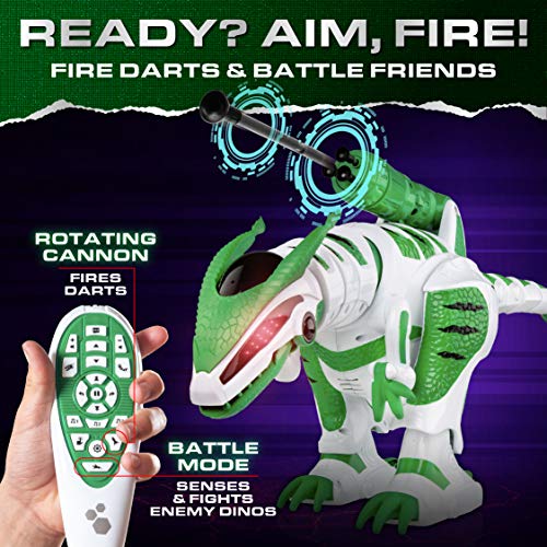 Power Your Fun Intellisaur Remote Control Dinosaur Robot for Kids - Robot Dinosaur Interactive Electronic Pet, RC Robot T-Rex Toy with Touch Sensors, Walk, Roar, Battle, Dinosaur Remote Control Toy